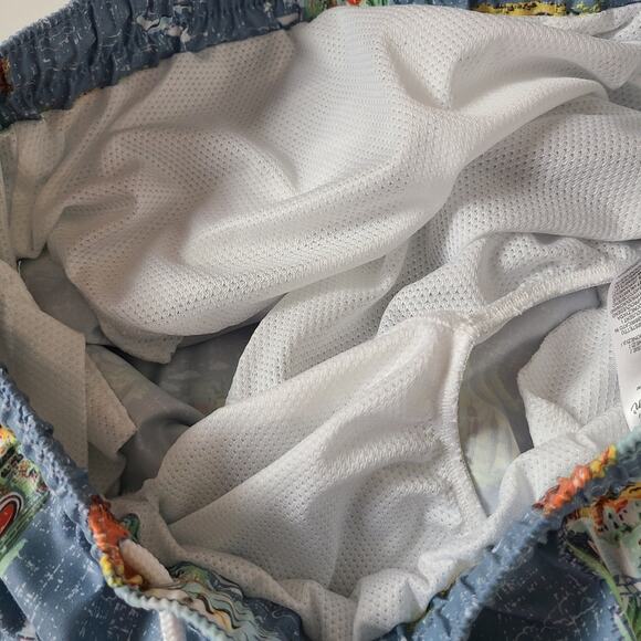 Original Penguin Men's Blue Lightweight Elastic Waistband Tropical Swim Trunks L - Picture 13 of 14